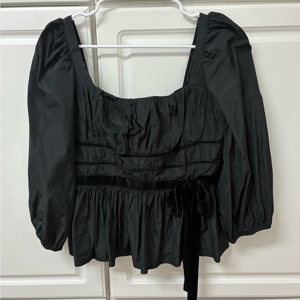 ANTONIO MELANI Black Puff Sleeve Blouse
